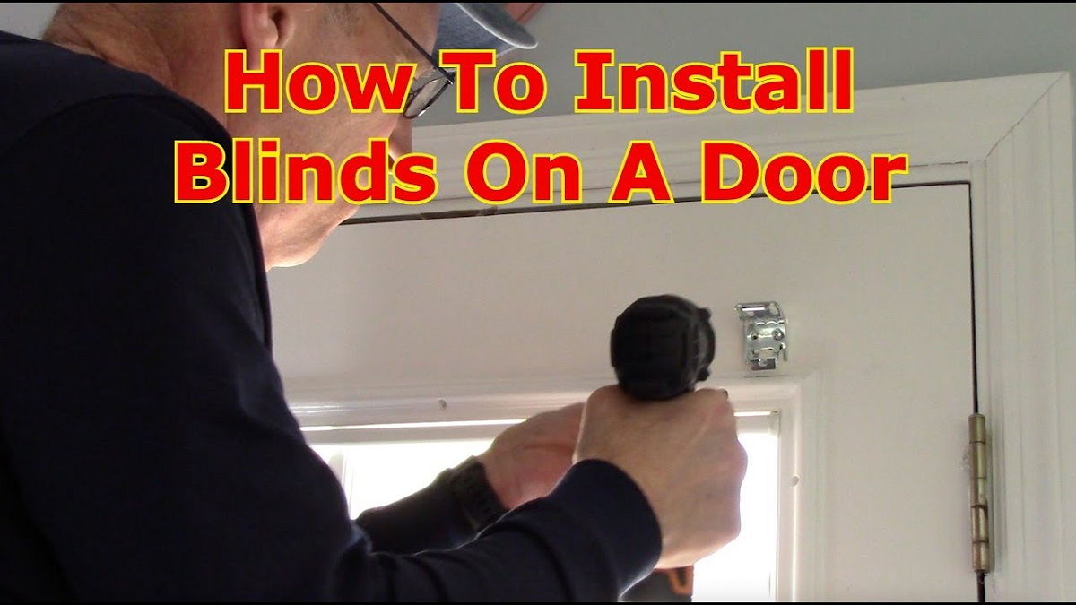 Step-by-step guide to installing blinds on a metal door without drilling, using adhesive hooks and tension rods for a secure and damage-free installation.