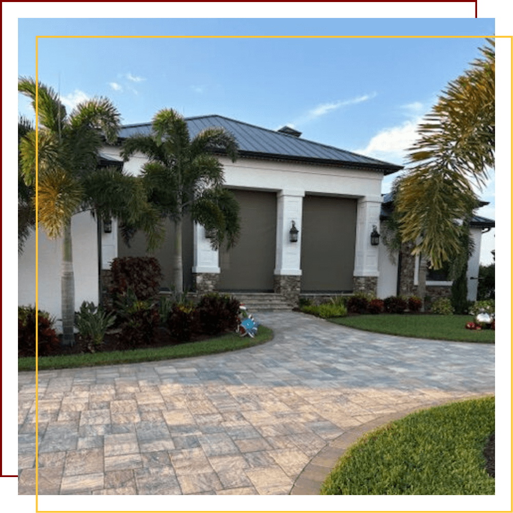 house with three hurricane screens